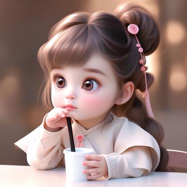 奶茶妹妹#AI绘画# #二次元# #Q版头像#