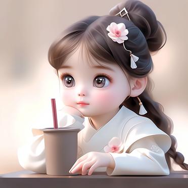 奶茶妹妹#AI绘画# #二次元# #Q版头像#