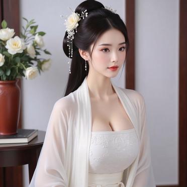 古风美人轻纱薄衣，静坐如画#AI绘画# #美女# #动态连更挑战#