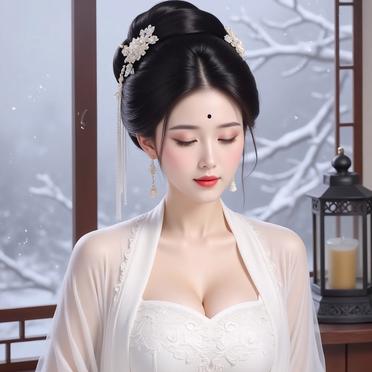 古风美人轻纱薄衣，静坐如画#AI绘画# #美女# #动态连更挑战#